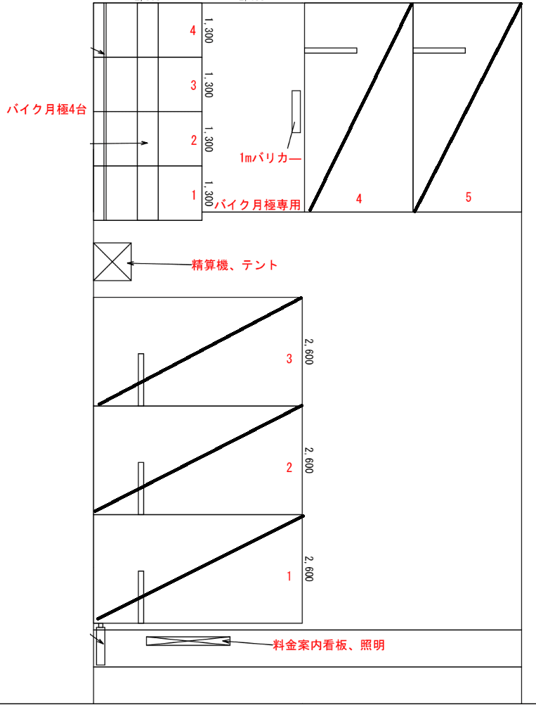 三原駐車場の駐車配置図