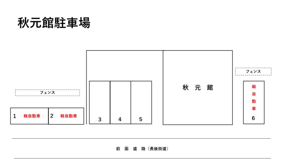 秋元館駐車場の駐車配置図