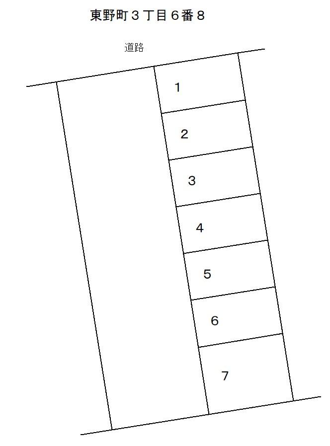 東野町3丁目6番8の駐車配置図