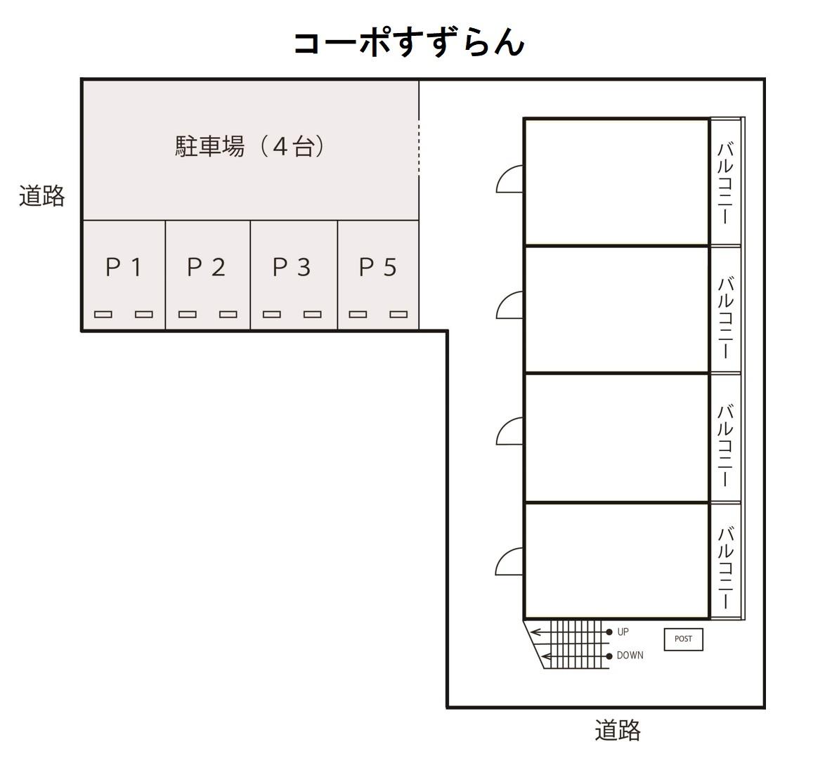 コーポすずらんの駐車配置図