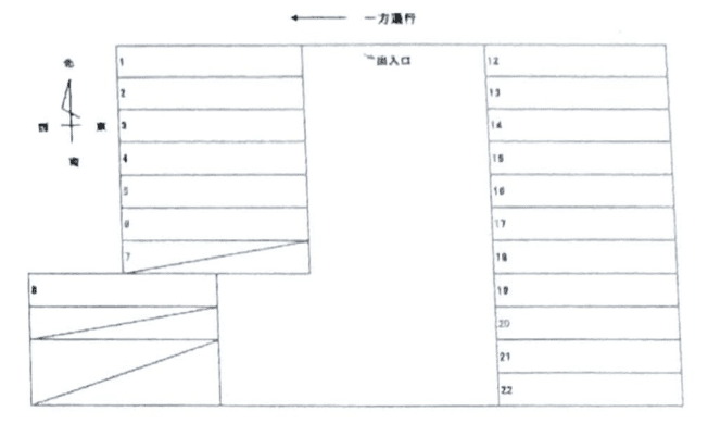 梅田本町パーキングの駐車配置図
