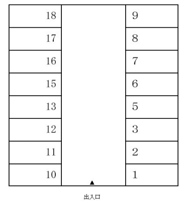 駅西新町中村駐車場の駐車配置図