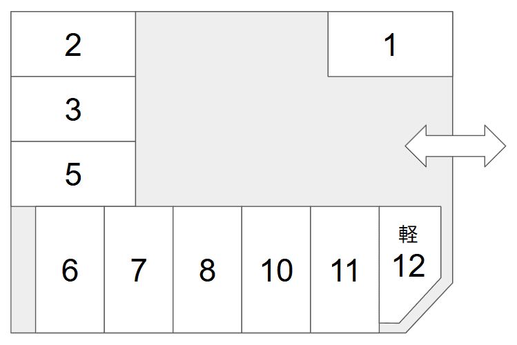 グリーンカーパーク藤原の駐車配置図
