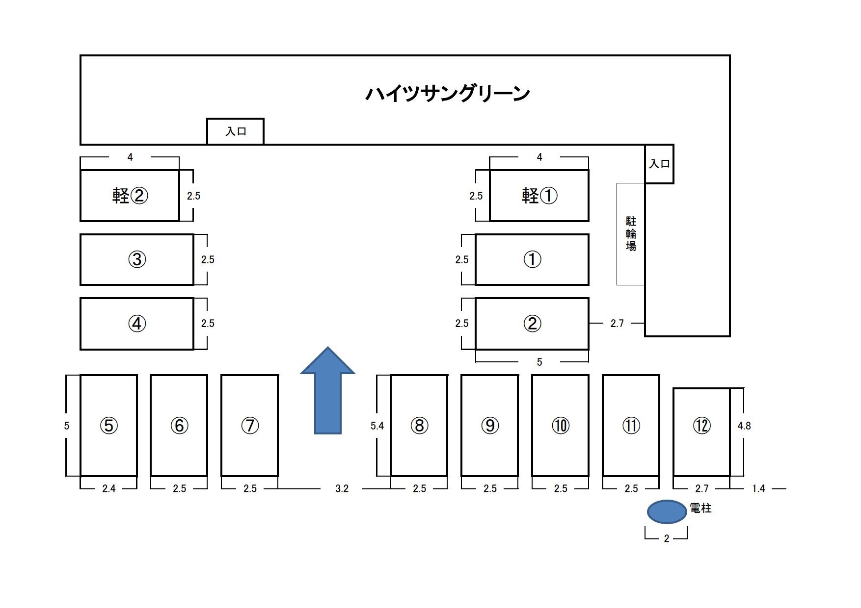 ハイツサングリーンの駐車配置図