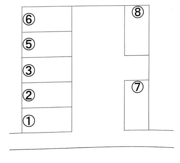 町西パーキングの駐車配置図