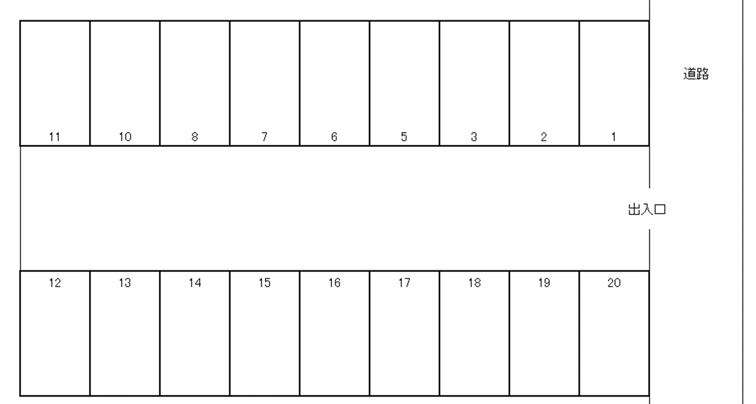 新師崎駐車場の駐車配置図