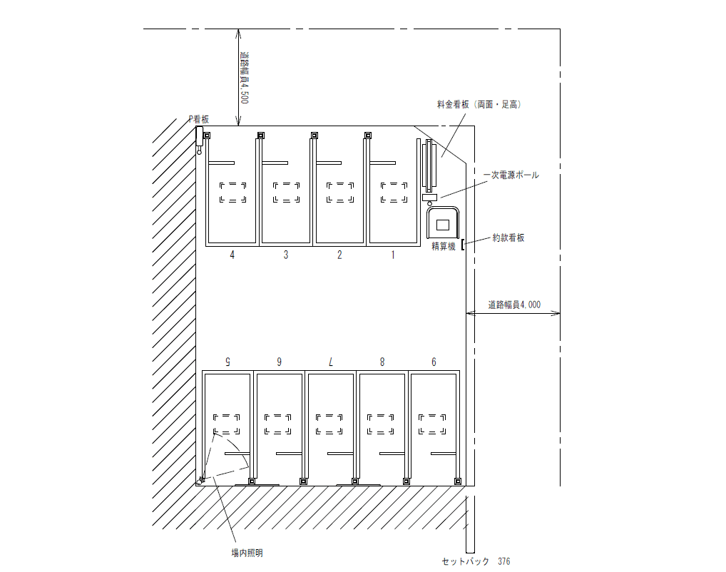 信和パーキング御園3丁目の駐車配置図