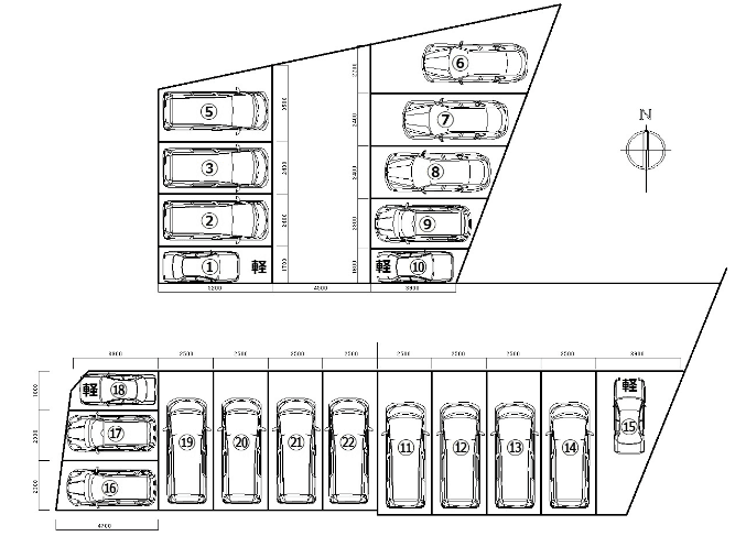 髙木モータープールの駐車配置図