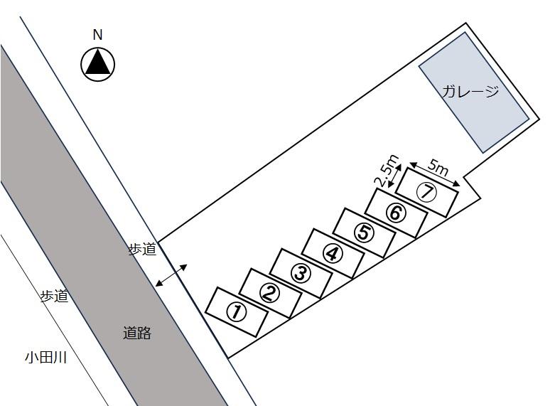 O小川1丁目パーキングの駐車配置図