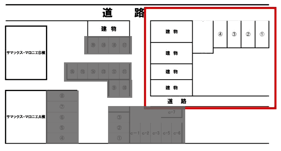 サマックス・マロニエ第3駐車場の駐車配置図