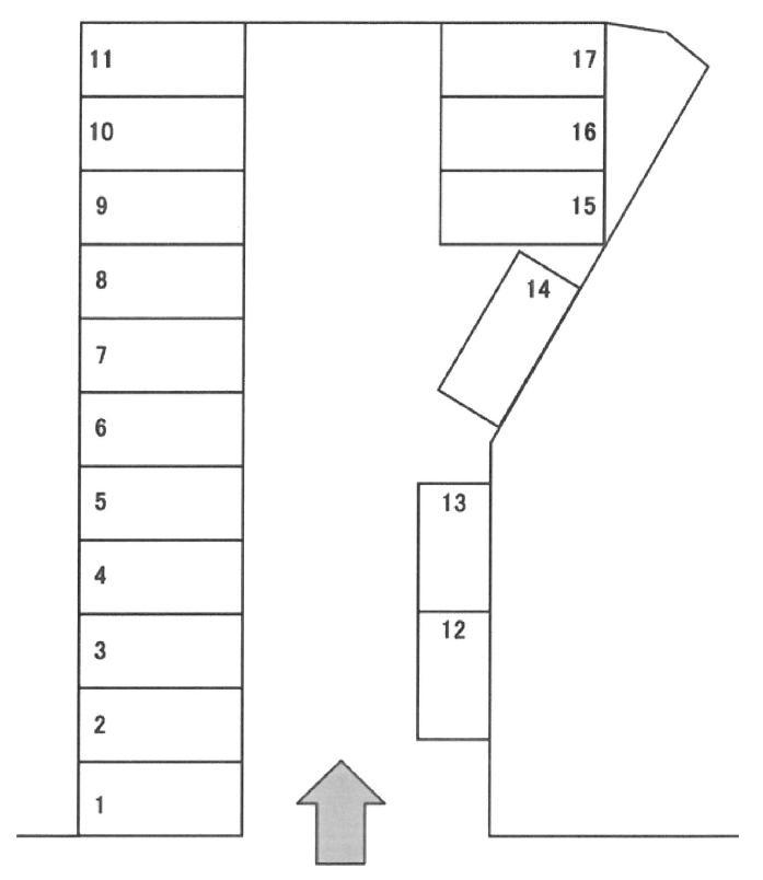 上柏田2丁目駐車場の駐車配置図