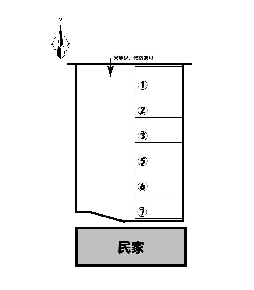 山﨑西新井4丁目駐車場の駐車配置図