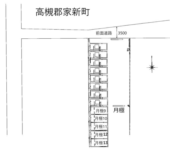 高槻郡家新町の駐車配置図