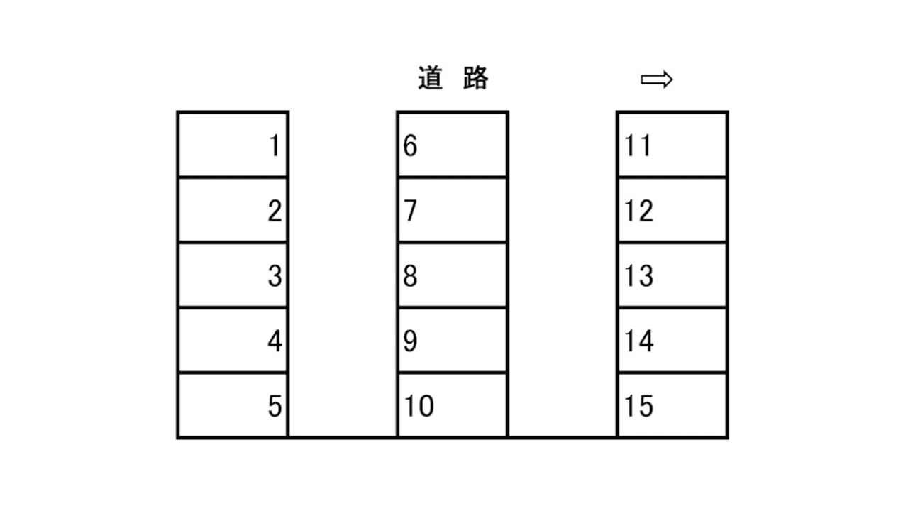 植田ヶ丘パーキングの駐車配置図