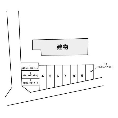yokote rental space433の駐車配置図