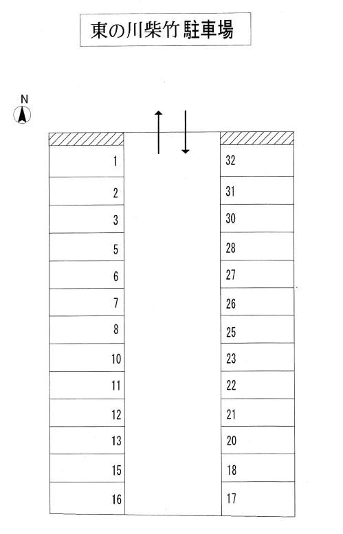 東の川柴竹駐車場の駐車配置図