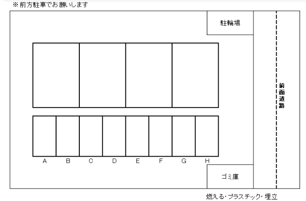 【外部貸し】ハイムCHIEの駐車配置図