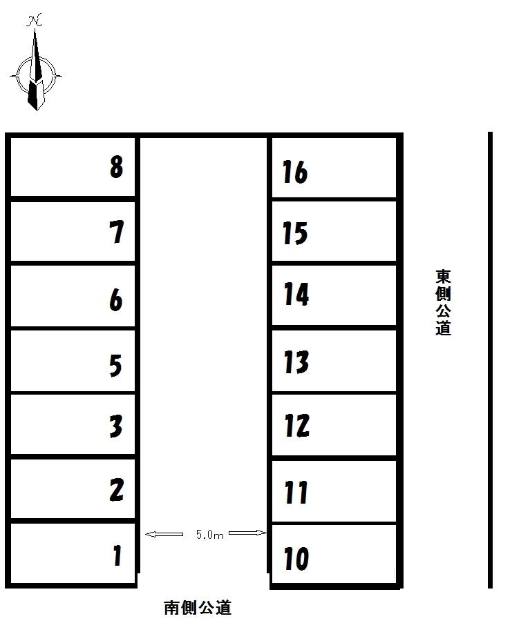 清川2丁目駐車場の駐車配置図