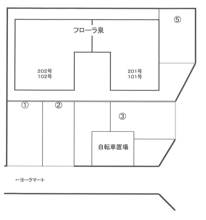 フローラ泉駐車場の駐車配置図