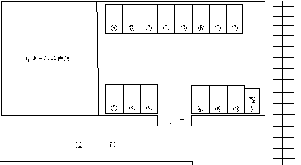 中尾駐車場の駐車配置図