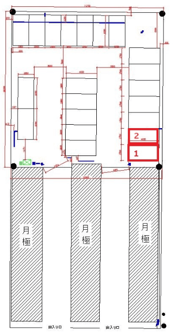 本納駅前の駐車配置図