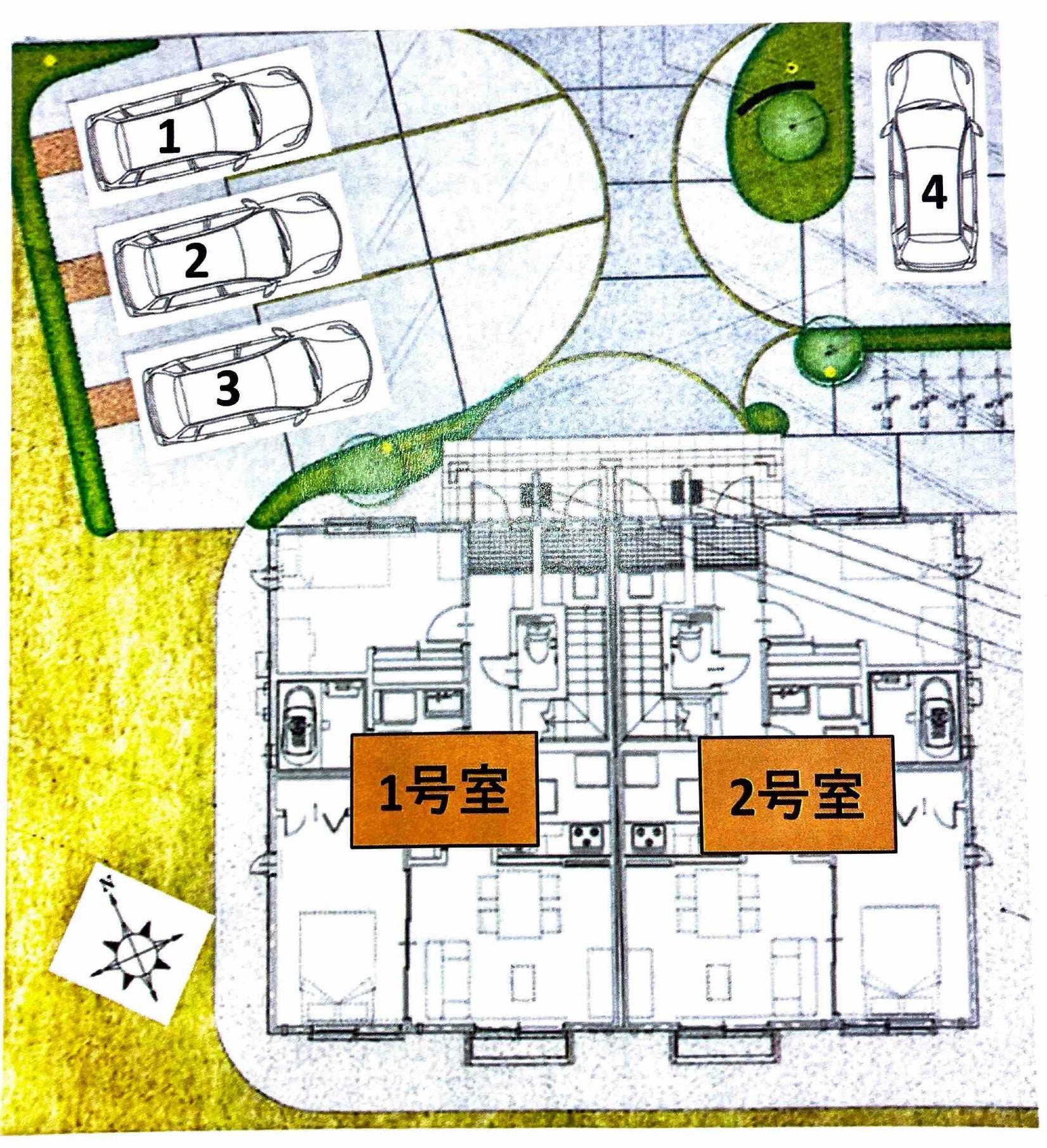 ヴィルタ名栗川 駐車場の駐車配置図