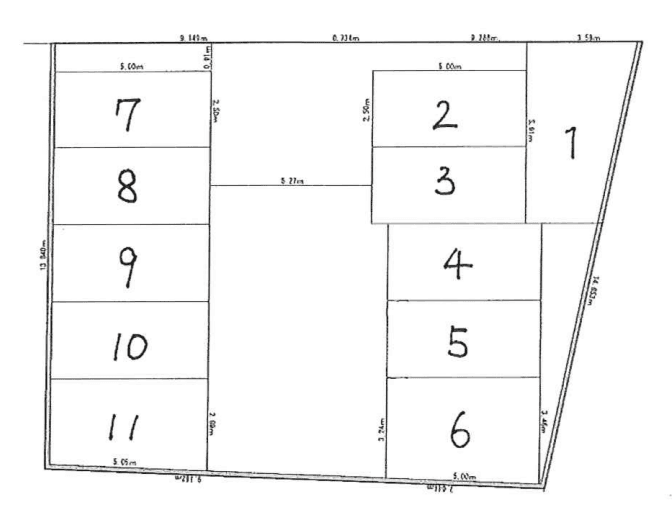 滝根第五駐車場の駐車配置図