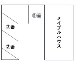 メイプルハウス駐車場の駐車配置図