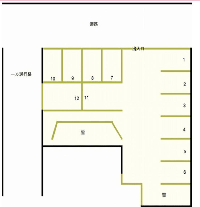 今井合名第三駐車場の駐車配置図