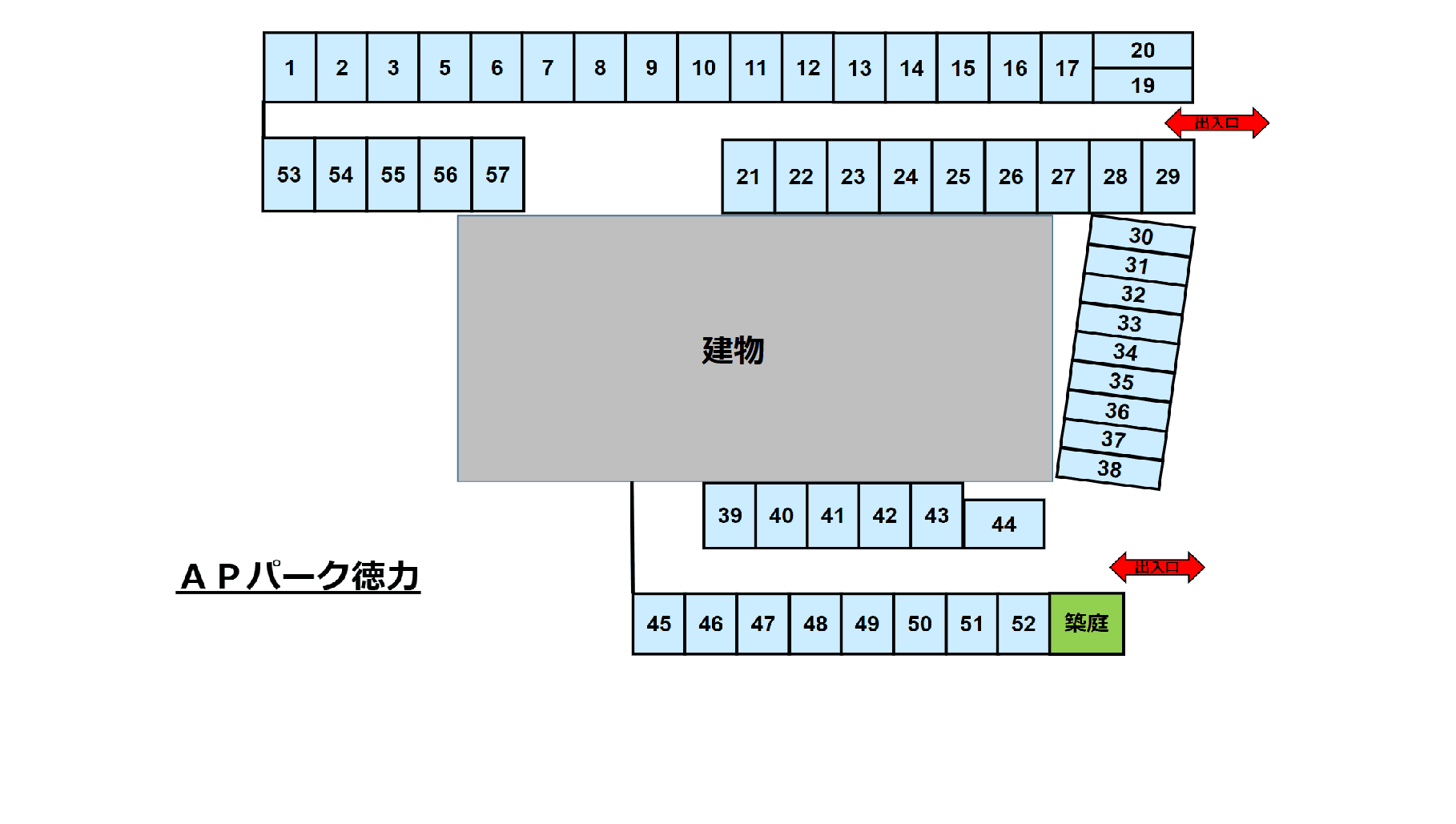APパーク徳力の駐車配置図