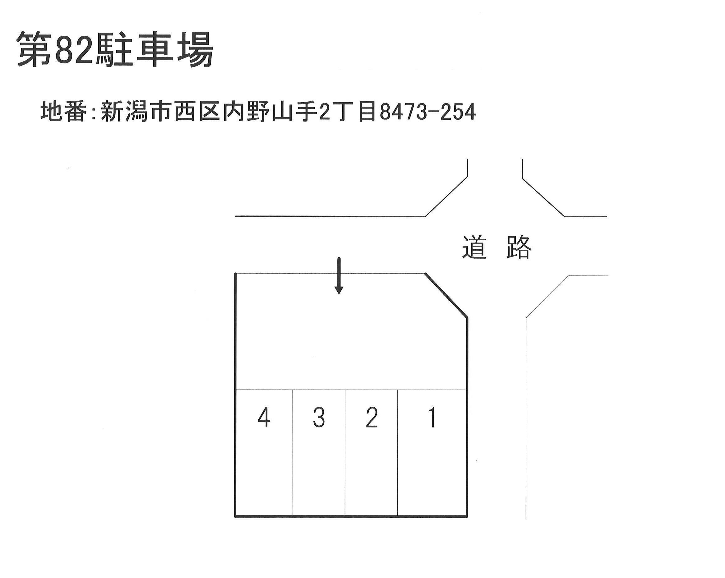 第82駐車場の駐車配置図