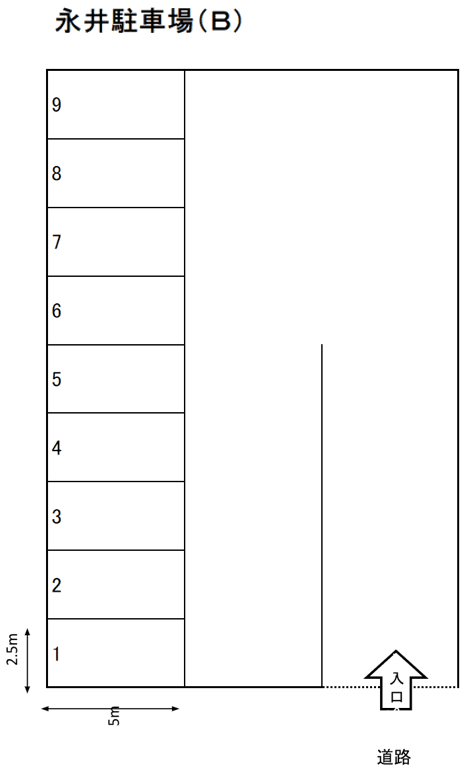 永井駐車場(B)の駐車配置図