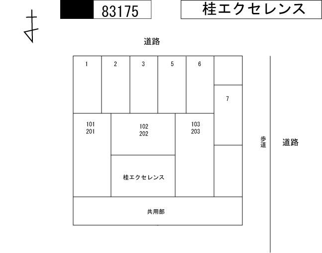 桂エクセレンスの駐車配置図