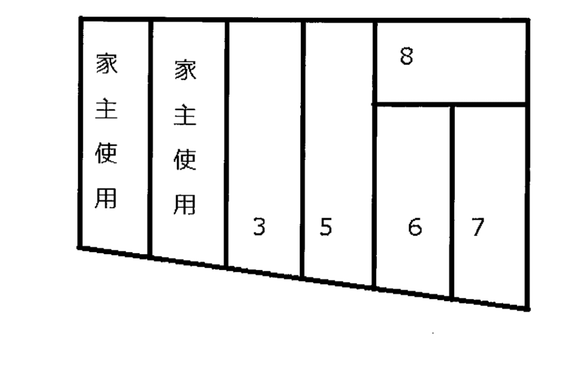 安藤パーキングの駐車配置図