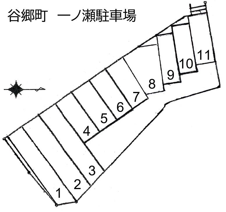 谷郷町 一ノ瀬駐車場の駐車配置図