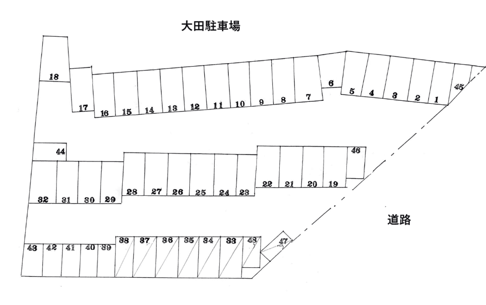 大田駐車場の駐車配置図