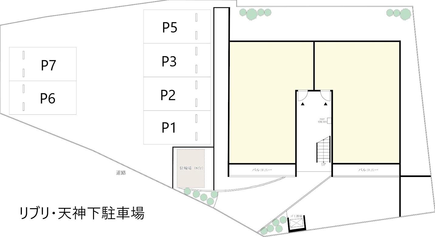 リブリ・天神下駐車場の駐車配置図