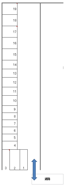 松本第三ビルモータープールの駐車配置図