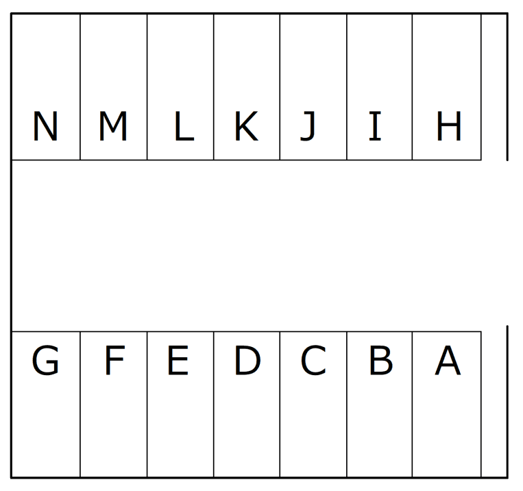 藤沢台№8モータープールの駐車配置図