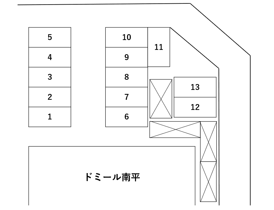ドミール南平の駐車配置図