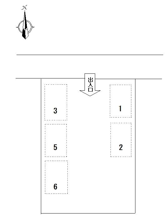 浅香谷在家3丁目第四駐車場の駐車配置図