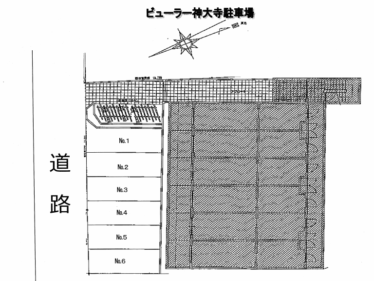 ビューラー神大寺駐車場の駐車配置図