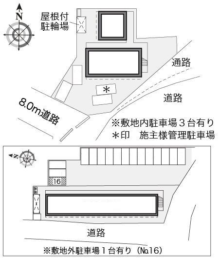 浮城(19851) 敷地外駐車場の駐車配置図