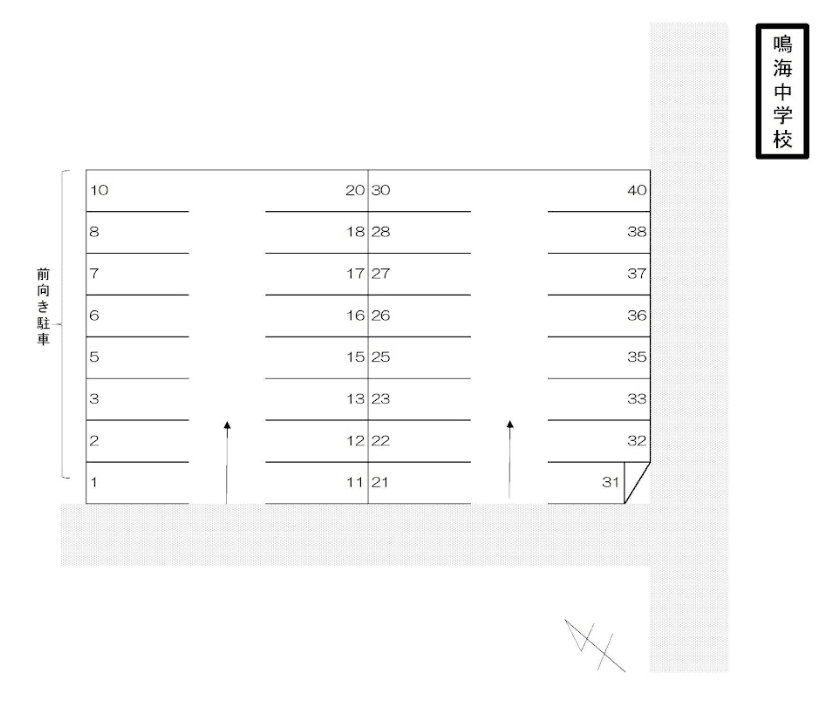 六田二丁目パーキングの駐車配置図