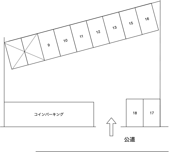 川辺駐車場の駐車配置図