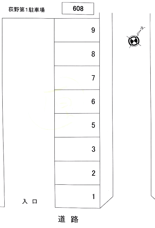 荻野第1駐車場の駐車配置図