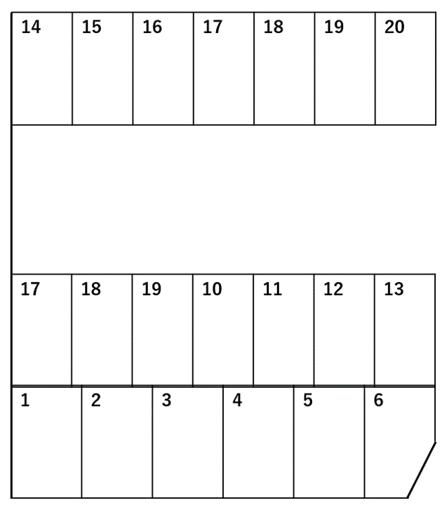 飯田町1286及び1286-2駐車場の駐車配置図