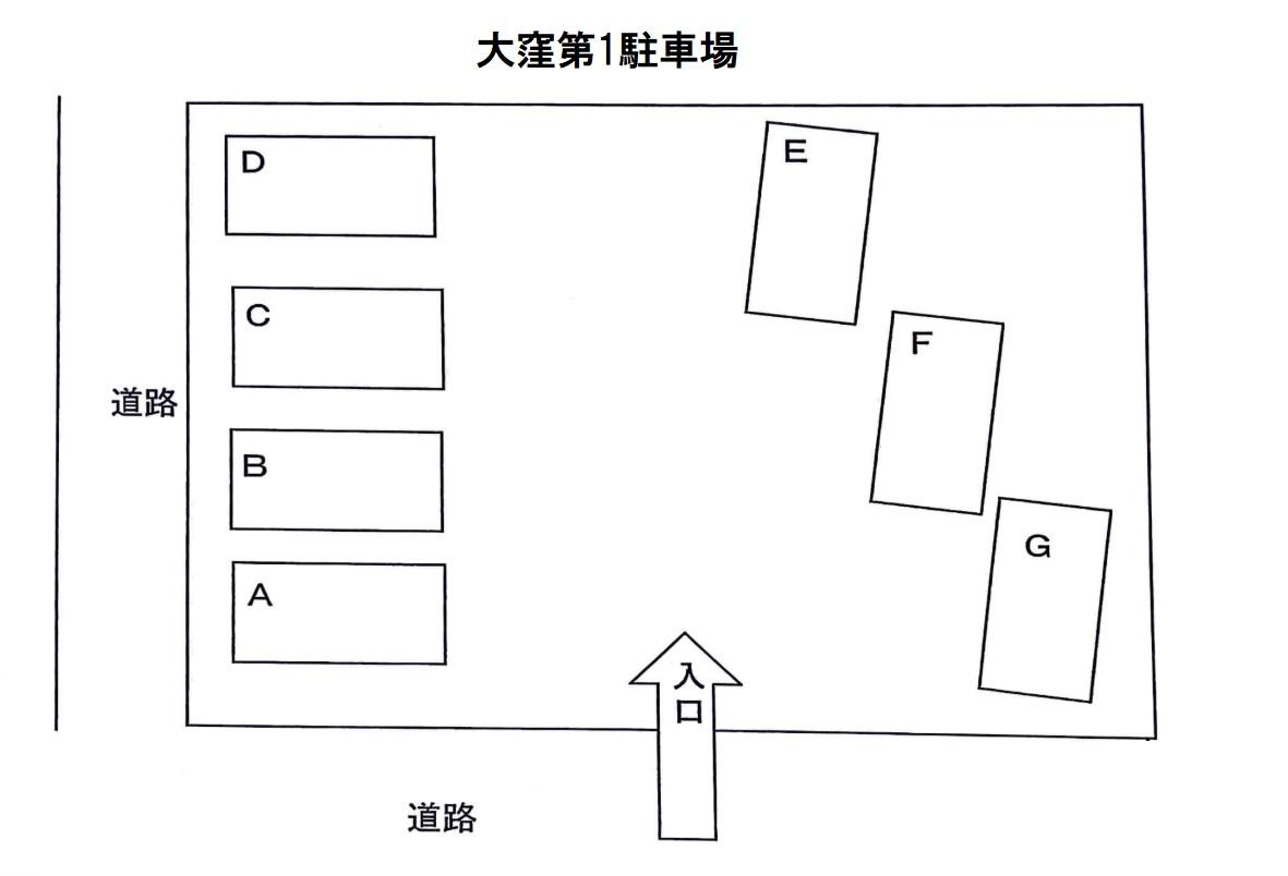 大窪第1駐車場の駐車配置図