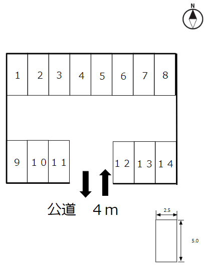 1丁目駐車場の駐車配置図