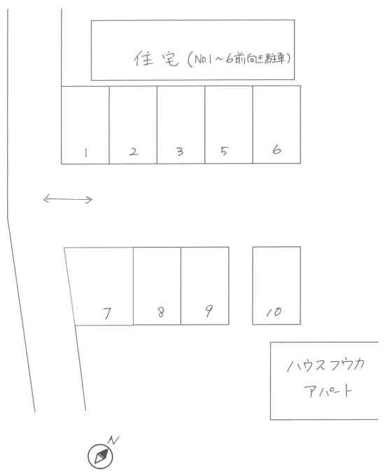 藤月極駐車場の駐車配置図